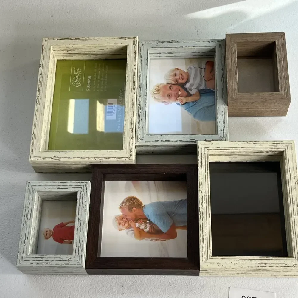 Green Tree Gallery Photo Frame Set 6 Openings Distressed Rustic